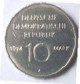 DDR 4 - Alles mit dem Volk. 1974, 10 Mark, Dia 2.30 , Th 0.21 CM