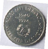 DDR 4 - Alles mit dem Volk. 1974, 10 Mark, Dia 2.30 , Th 0.21 CM