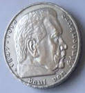 Deutliches ReichBundes Republik . 1979  , 2 Mark , Dia 2.68 Th 0.17  CM, 1937 , 5 Mark , Dia 2.91  Th 0.26  CM