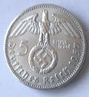 Deutliches Reich, 1937 , 5 Mark , Dia 2.91  Th 0.26  CM