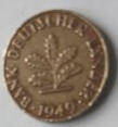 Bundes Republik . 1950 , 10 Pfennig , Dia 2.15 Th 0.16  CM