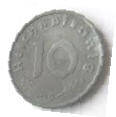 Deutsches Reich  . 1942 , 10 Pfennig , Dia 2.10 Th 0.16  CM