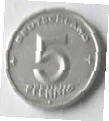 Deutschland  . 1949 , 5 Pfennig , Dia 1.90 Th 0.16  CM