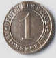 Deutsches Reich  . 1924 , 1 Pfennig , Dia 1.15 Th 0.11  CM