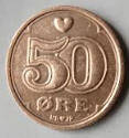DM 11B . DANMARK - 1989 , 50 ORE , Dia 214 Th 0.15 CM 
