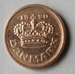 DM 12A . DANMARK - 1990 ,  25 ORE , Dia 1.75 Th 0.15 CM 