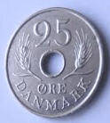 DM 7B . DANMARK - 1966  ,  25  ORE , Dia 229 Th 0.13 CM 