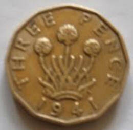 Georg IVS VI, 1943 ,Three Pence ,Dia 2.10 th 0,18 cm