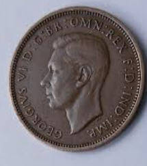 Georg IVS VI, 1938 , half penny , Dia 2.55 th 0,14 cm