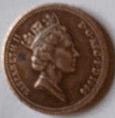 Queen Elizabeth II, DG Regina, 1986 , one Pence, Dia 2.03 th 0.14 cm
