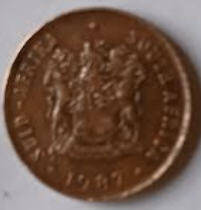 South Afrika , 1987, 1 cent, Dia 1.40  Th  0.14 cm