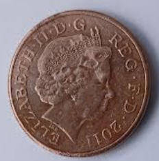 Elizabeth II ,   two pence 2011 dia 2.60  t h 0.18 cm