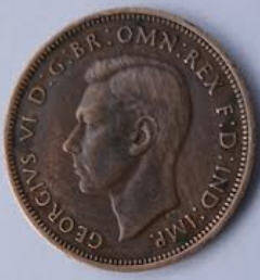 Georg IVS VI, 1946 , half penny , Dia 2.55 th 0,14 cm