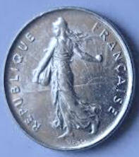 Republique Francais , 1991 , 5 Francs , Dia 2.90  Th 0.20 cm