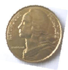 Republique Francais- la griffoul , 1987  , 20 Centimes , Dia 2.35  Th 0.13 cm