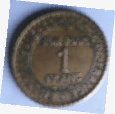 Republique Francais , Commerce Industrie,  , 1922 ,  1 Franc , Dia 2.31  Th 0.15 cm