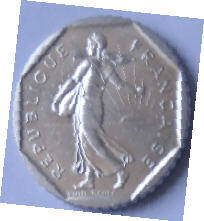 Republique Francais , 1981 , 2 Francs , Dia 2.64  Th 0.16 cm