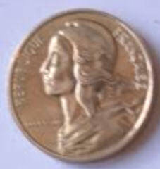 Republique Francais   , 1987 ,  5 CENTIMES , Dia 1.60  Th 0.12 cm
