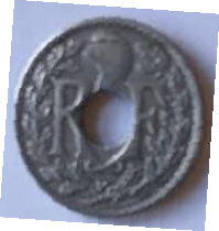 Republique Francais   , 1922 ,  10 CENTIMES , Dia 2.10  Th 0.17 cm