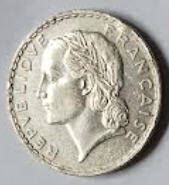 REPUBLIOV fRANCAIS  , 5 Francs , Dia 3.11  th  0.20 cm