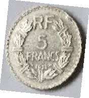 REPUBLIOV fRANCAIS  , 5 Francs , Dia 3.11  th  0.20 cm