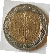 France Euro coin , 1999 , 2 Euro , Dia 2.57  Th 0.22 cm