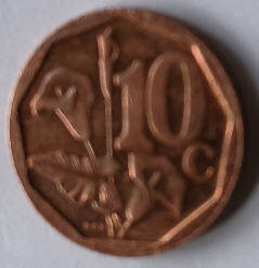 South Afrika ,2016, 10 cents, Dia 1.6  Th  0.14 cm