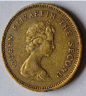  queen Elizabeth the second HongKong 1978  fifty cents dia 2.35th 0.16 cm