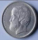 GR14 A, Aristoteles , 1976 , 5 Drachme , Dia 2.25 Th 0.18 CM