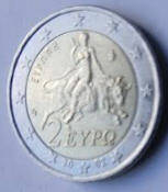 GR21 A. EUROCOIN   ,EYPONIL  , 2002 , 2 eURO , Dia 2.56 Th 0.22 CM