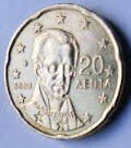 GR25 A. EUROCOIN , KYPPOS , 2008 , 20 EUROCENT, Dia 2.22 Th 0.20 CM