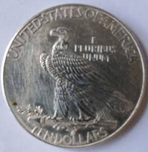 United States-  Ten Dollars ,  1907, Dia 3,81 Th 0.22 cm