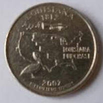 United States- Quarter Dollar, Louisiana, , 2002 D ,Dia 2.42 Th 0.16 cm