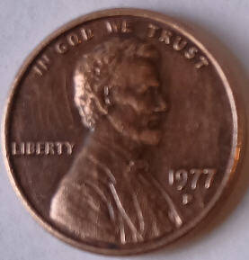 United States- One cent  ,  1977 D, Dia 1.89 Th 0.14 cm
