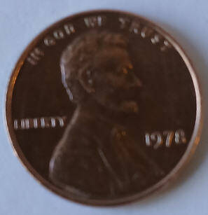 United States- One cent  ,  1978 , no mint  , Dia 1.89 Th 0.14 cm