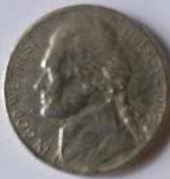 United States- Five cents ,  1995 P , Dia 2.12 Th 0.18 cm