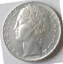 Republica Italiana , 1957 , 100 Lire , Dia 2.77  Th 0.20 cm
