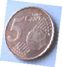 Italien Eurocoin, 2019 , 5 Eurocent  , Dia 2.12  Th 0.16 cm