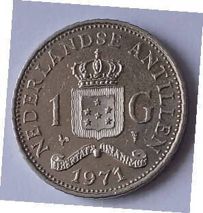 Koningin Juliana-Nederlandse Antillren- 1971 , 1 Gulden m Dia 2.80 Th 0.21 cm
