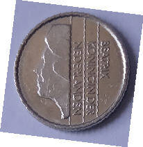 Koningin Beatrix - 2000 , 25 cent ,  Dia 1.89 Th 0.14 cm