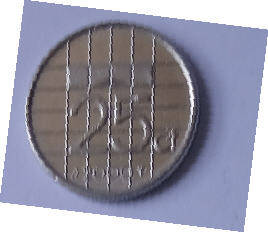 Koningin Beatrix - 2000 , 25 cent ,  Dia 1.89 Th 0.14 cm