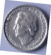 Koningin Wilhelmina - 1948 , 10  cent ,  Dia 1.47 Th 0.12 cm