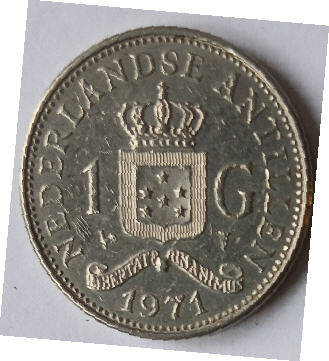 Uncirculated , Mint, Koningin Juliana, 1971 , 1  Gulden, Dia 2.80 Th 0.22 cm