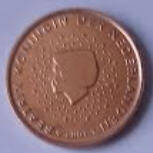 Koningin Beatrix - 2001 , KOPER 5 cent ,  Dia 2.13 Th 0.16 cm