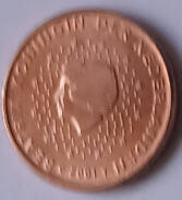 Koningin Beatrix - 2001 ,  KOPER, 1 cent ,  Dia 1.62 Th 0.16 cm