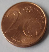 Koningin Beatrix - 2003 , koper 2 cent ,  Dia 1.87 Th 0.15 cm