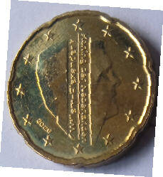 koning Willem Alexander, 2026 Eurocoin 20 cent, Dia 2.22 Th 0.20 cm