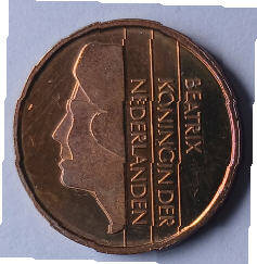 Koningin Beatrix-  1996  . 5 cent koper,, Dia 2.10 Th 0,13 cm