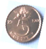 Koningin Juliana - 1980 , 5  cent  koper,  Dia 2.10 Th 0.14 cm