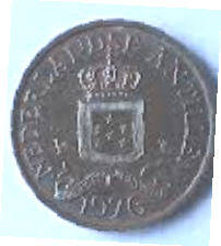 Nederlandse Antillen, 1976 , 2,5 cent brons, dia 2.20 th 0.14 cm